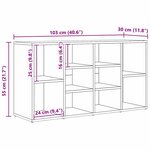 vidaXL Banc à chaussures avec étagère Chêne noir 103 x 30 x 54.5 cm