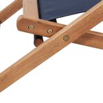 vidaXL Chaise pliable de plage Tissu et cadre en bois Bleu