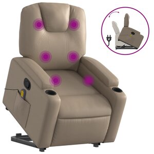 vidaXL Fauteuil inclinable de massage Cappuccino Similicuir