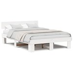 vidaXL Cadre de lit Blanc 150 x 200 cm Bois massif en pin