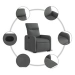 vidaXL Fauteuil inclinable Gris foncé Tissu