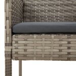 vidaXL Ensemble à manger de jardin et coussins 7 Pièces gris rotin