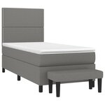 vidaXL Sommier à lattes de lit avec matelas Gris foncé 80x200 cm Tissu
