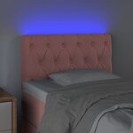 vidaXL Tête de lit à LED Rose 80x7x78/88 cm Velours