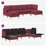 vidaXL Canapé modulaire avec rangement 6 Pièces Bordeaux Tissu