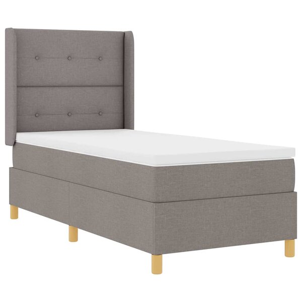 vidaXL Lit à ressorts avec matelas Taupe 140 x 200 cm tissu