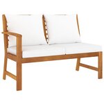 vidaXL Salon de jardin 4 Pièces avec coussin Crème Bois d'acacia solide
