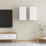 vidaXL Meubles TV 2 Pièces Blanc 30 5x30x60 cm Bois d’ingénierie