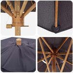 vidaXL Parasol de jardin Gris foncé 240 x 240 x 260 cm Bambou