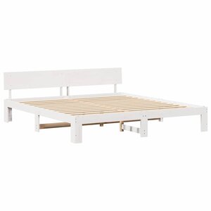 vidaXL Cadre de lit Blanc 180 x 200 cm Bois de pin massif