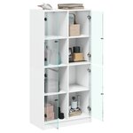 vidaXL Buffet haut avec portes blanc 68x37x142 cm bois d'ingénierie
