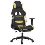 vidaXL Chaise de jeu avec repose-pied Noir et vert clair
