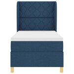 Lit Box Spring vidaXL avec Matelas en Bleu  90x200 cm  Tissu