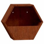vidaXL Jardinières murales 2 Pièces Rouillé Acier corten 30x10x25 cm