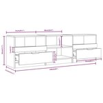 vidaXL Meuble TV Chêne fumé 150x33 5x45 cm Bois d'ingénierie