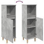vidaXL Armoire de salle de bain gris béton 30x30x100 cm