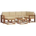 vidaXL Ensemble de canapés d'extérieur 7 Pièces Naturel et Beige