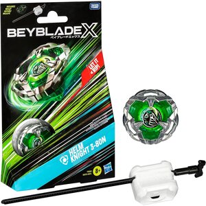Beyblade X  Starter Pack avec toupie de compétition Helm Knight 3-80N et lanceur