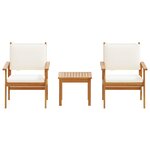 vidaXL Ensemble de canapé de jardin 3 Pièces Marron Bois d'acacia massif