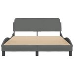 vidaXL Cadre de lit Dover gris foncé 137x190 cm tissu