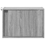 vidaXL Tables de chevet murales avec lumières LED 2 Pièces sonoma gris