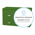 Bloc collectif leabox.com  3x2  grade 3  simple face  Extérieur  fixation murale   Vert mai RAL 6017 finition brillante