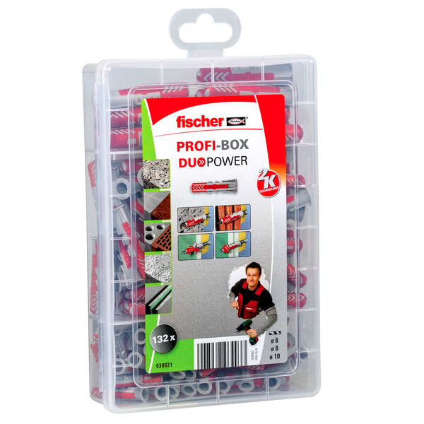 Fischer ensemble de chevilles profi-box duopower 132 pcs
