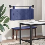vidaXL Tête de lit suspendue Avec lumière LED Bleu police Velours