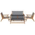 vidaXL Ensemble de Chaises et Table de Jardin en Bois d'Acacia Noir et Blanc 5 Pièces