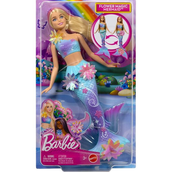 Mattel JDM72 - Poupée Barbie sirène - Fleur Magique