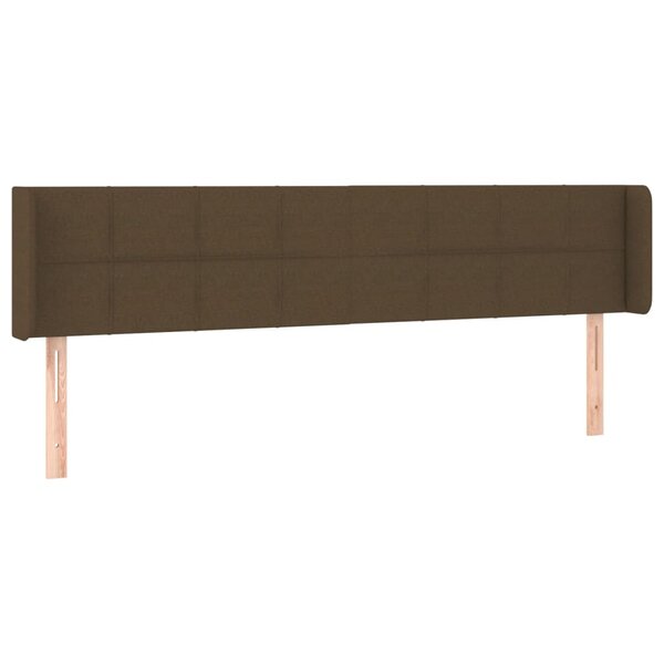 vidaXL Tête de lit avec oreilles Marron Foncé 163x16x78/88 cm Tissu