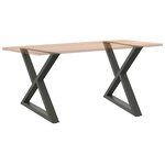 vidaXL Pieds de table à manger 2 pièces Anthracite 90 x (72-73 3) cm Acier