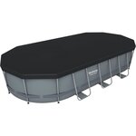 BESTWAY Piscine hors sol Power Steel ovale - 549 x 274 x 122cm, filtre a cartouche, bâche, échelle, diffuseur Chemconnect