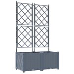 vidaXL Jardinier avec treillis 2 Pièces Gris clair 80x40x143 cm