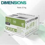 ACROPAQ 50 Rouleaux de Caisse 57x 40x8mm- Thermique 19 7m- Terminaux de paiement- 50 Bobines TPE- Sans BPA- Dimension Universelle