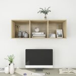 vidaXL Meuble TV mural Chêne sonoma 37x37x107 cm Bois d’ingénierie