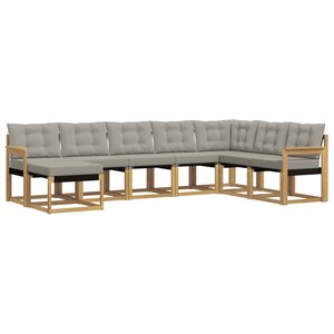 vidaXL Ensemble de canapés d'extérieur 8 pc Blanc et gris clair