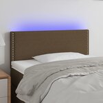 vidaXL Tête de lit à LED Marron Foncé 80x5x78/88 cm Tissu