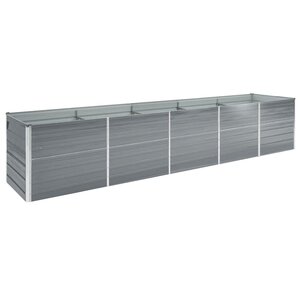 vidaXL Lit surélevé de jardin Acier galvanisé 400x80x45 cm Gris