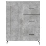 vidaXL Buffet haut Gris béton 69 5x34x180 cm Bois d'ingénierie