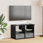 vidaXL Support de télévision avec tiroir Chêne noir 79 x 40 x 48 cm