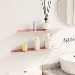 vidaXL Étagère flottante 2 Pièces Rose 60 x 8 5 x 2 5 cm Acier