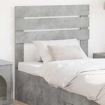 vidaXL Tête de lit avec tête de lit Gris béton 80 cm Bois d'ingénierie