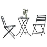 vidaXL Ensemble bistro de jardin 3 Pièces Anthracite Acier