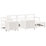 vidaXL Salon de jardin 7 Pièces blanc bois de pin massif