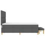 vidaXL Lit à ressort avec matelas et banc Gris foncé 140x200 cm Tissu