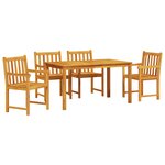 Ensemble de jardin 5 pièces en bois massif d'acacia