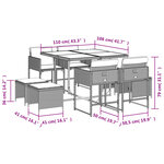 vidaXL Ensemble à manger de jardin et coussins 9 Pièces mélange beige