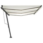 vidaXL Auvent automatique avec capteur de vent et LED 600x300 cm Crème