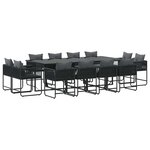 vidaXL Ensemble de salle à manger pour jardin 13 Pièces Noir Acier